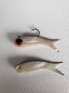 Artificial Soft Plastic Finger Mullet Lures Natural Color w/ Hook